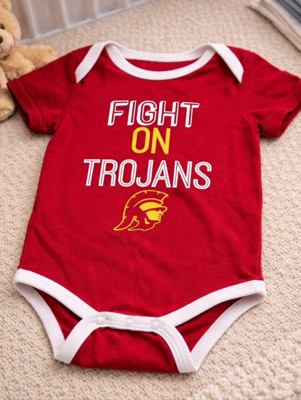 ❤️💛 USC Trojans “Fight On” Baby Onesie | 18M | Game Day Ready NWT